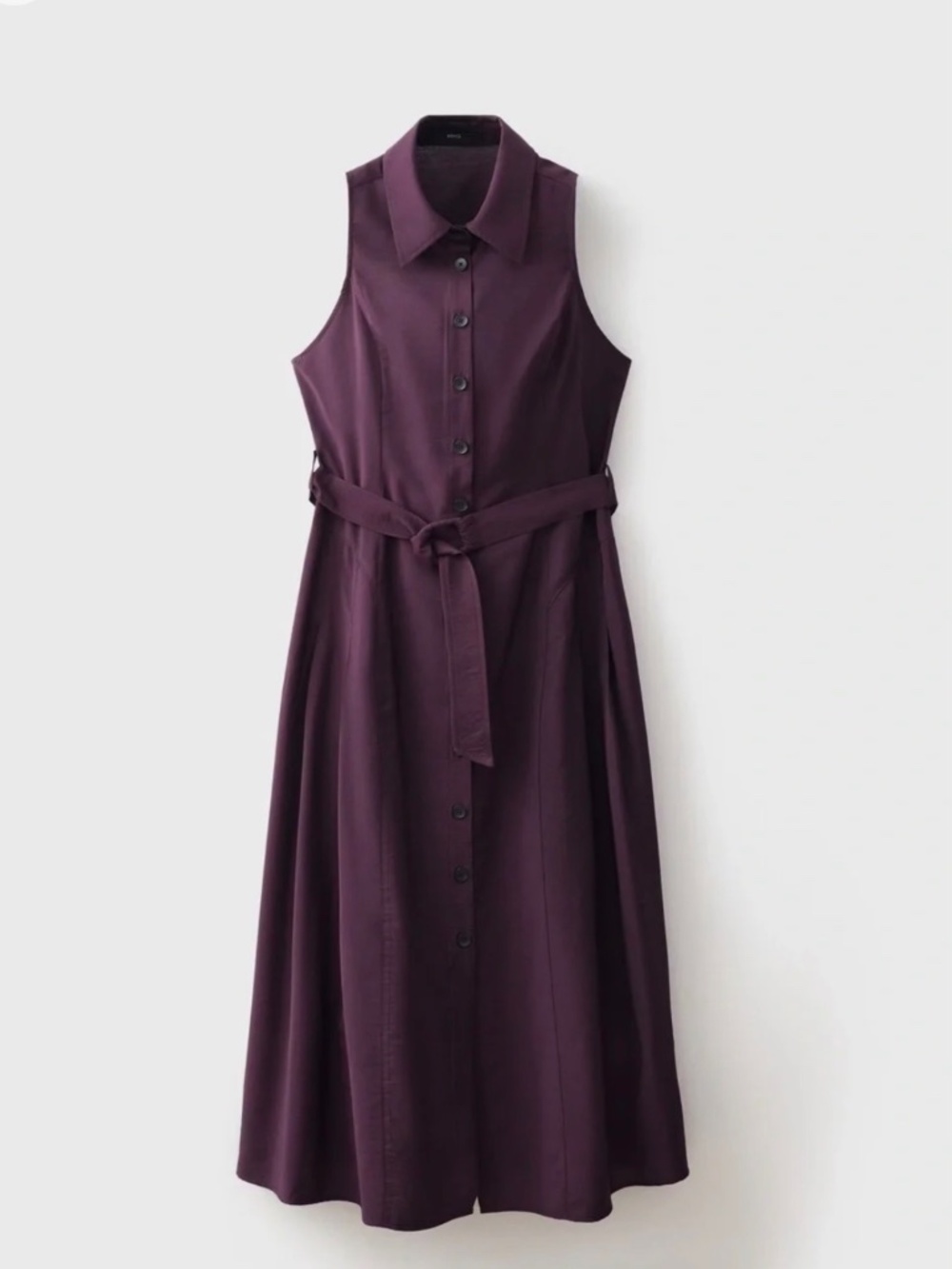 Mango Purple Belted Shirt Dress